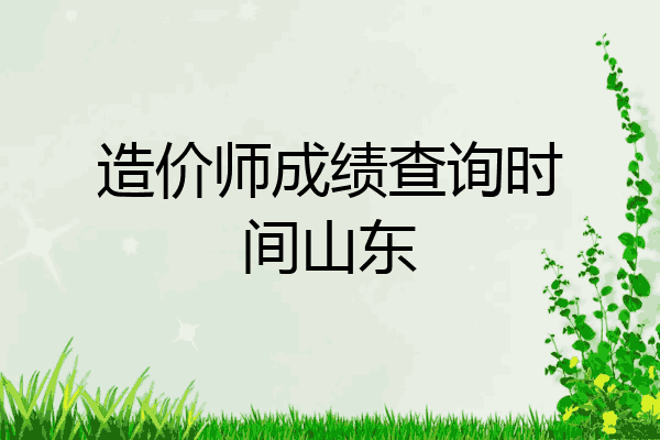 造价师成绩查询时间山东