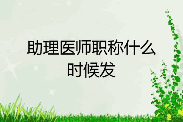 助理医师职称什么时候发