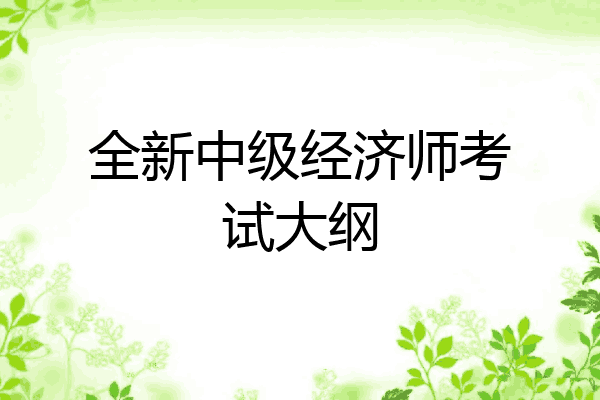 全新中级经济师考试大纲