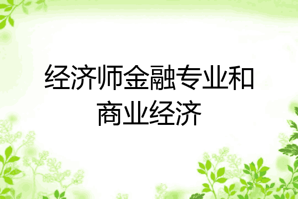 经济师金融专业和商业经济