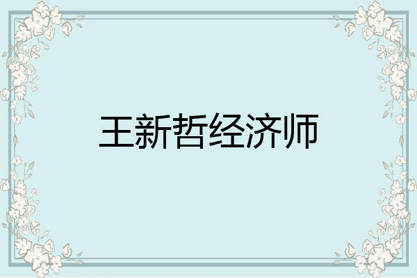 王新哲经济师