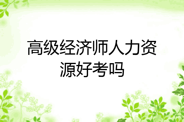 高级经济师人力资源好考吗