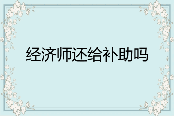 经济师还给补助吗