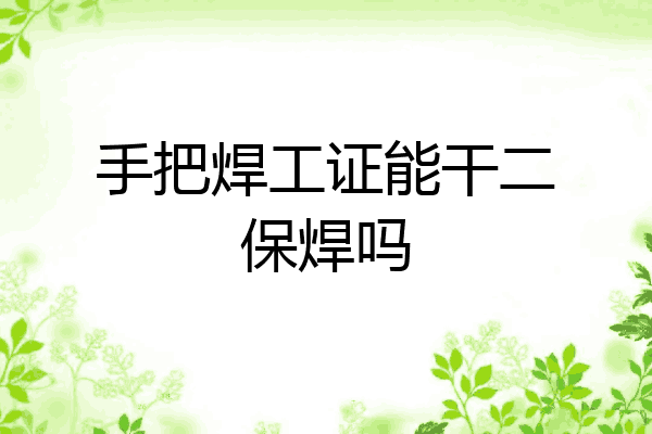 手把焊工证能干二保焊吗