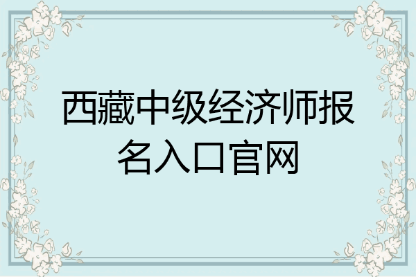 西藏中级经济师报名入口官网