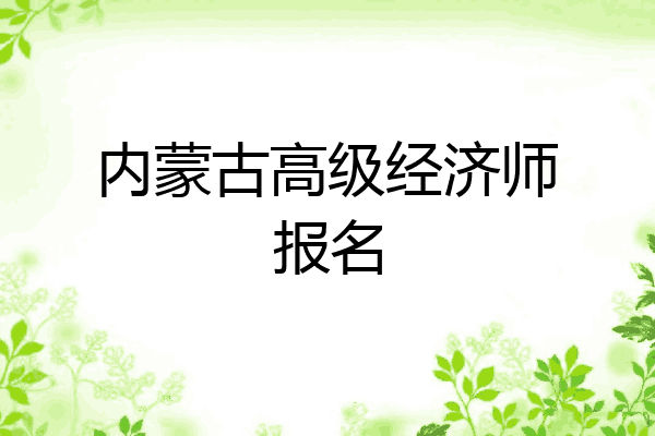 内蒙古高级经济师报名