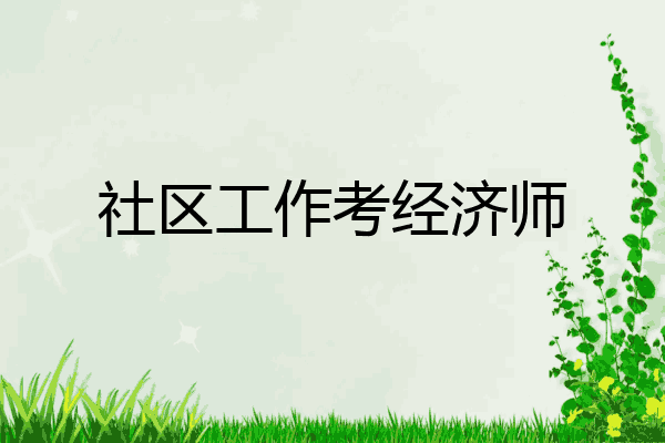 社区工作考经济师
