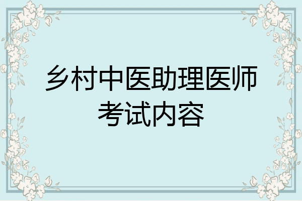 乡村中医助理医师考试内容