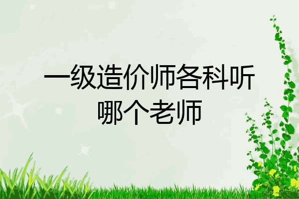 一级造价师各科听哪个老师