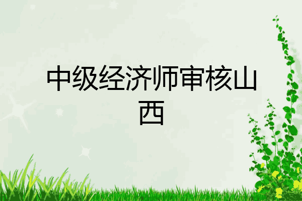 中级经济师审核山西