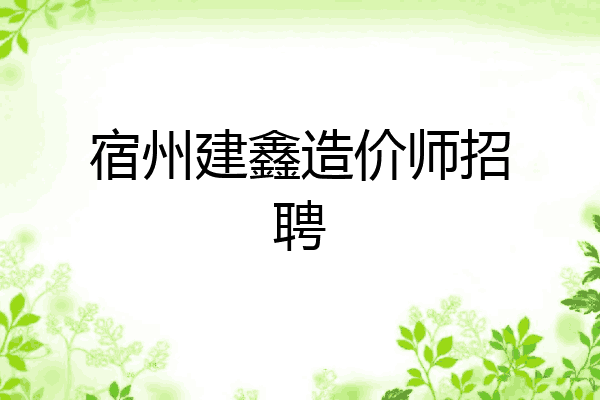 宿州建鑫造价师招聘