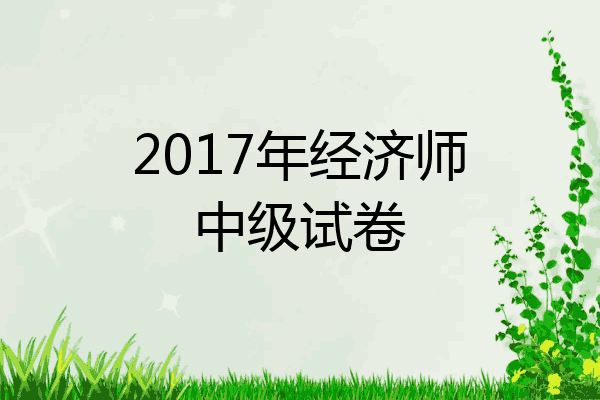 2017年经济师中级试卷