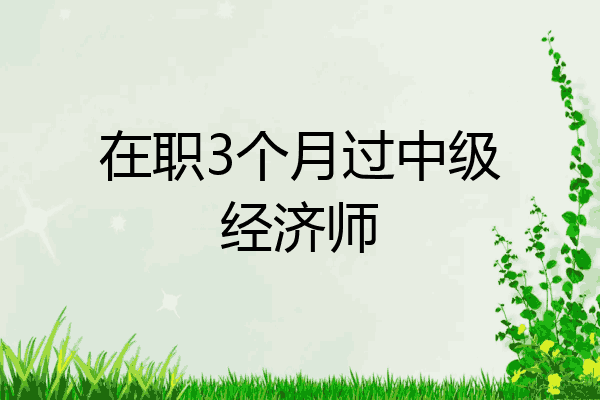 在职3个月过中级经济师