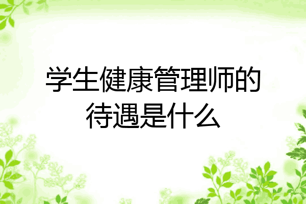 学生健康管理师的待遇是什么