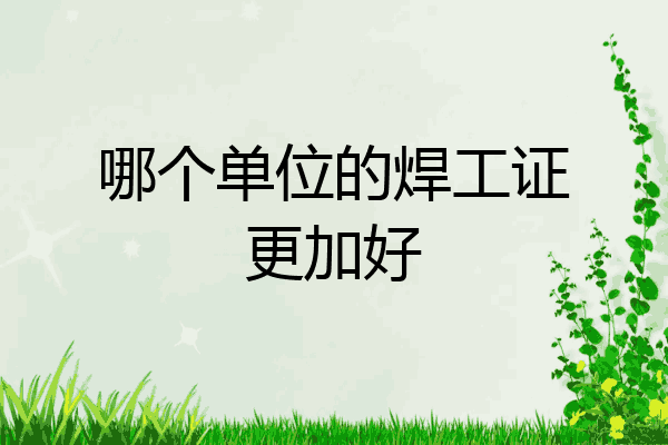 哪个单位的焊工证更加好