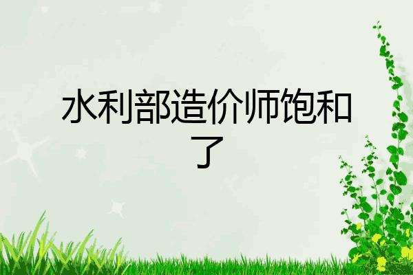 水利部造价师饱和了