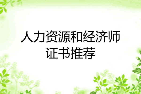 人力资源和经济师证书推荐