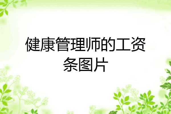 健康管理师的工资条图片