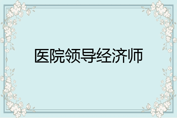 医院领导经济师