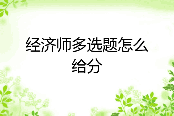经济师多选题怎么给分