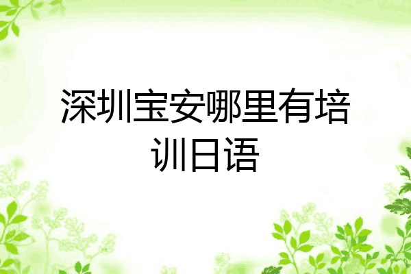深圳宝安哪里有培训日语
