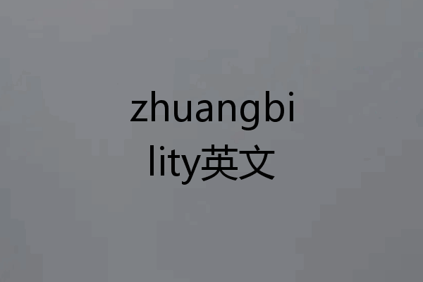 zhuangbility英文