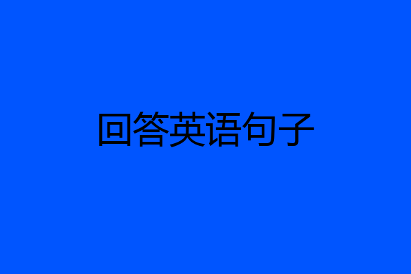 回答英语句子