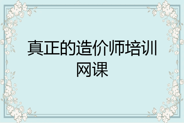 真正的造价师培训网课