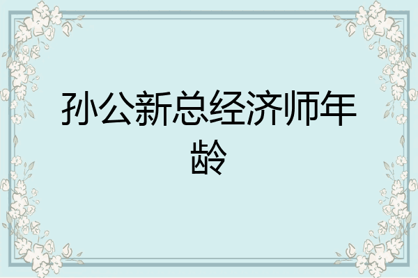 孙公新总经济师年龄