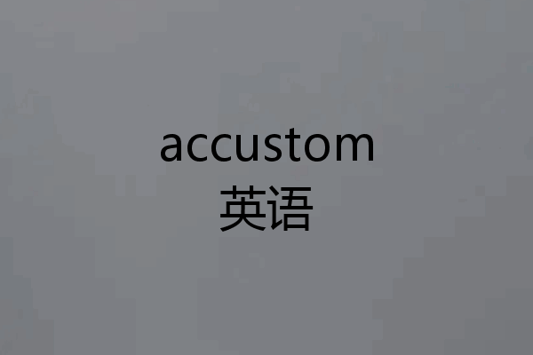 accustom英语