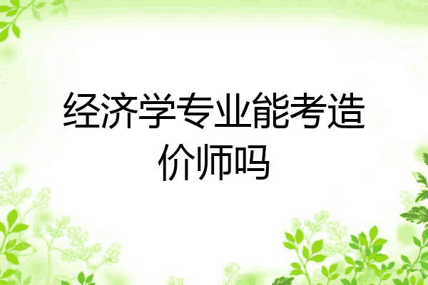 经济学专业能考造价师吗