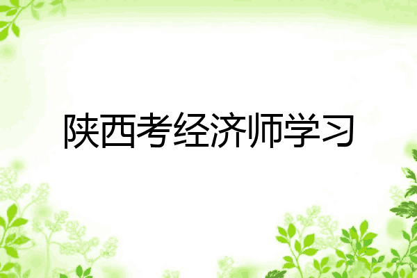 陕西考经济师学习