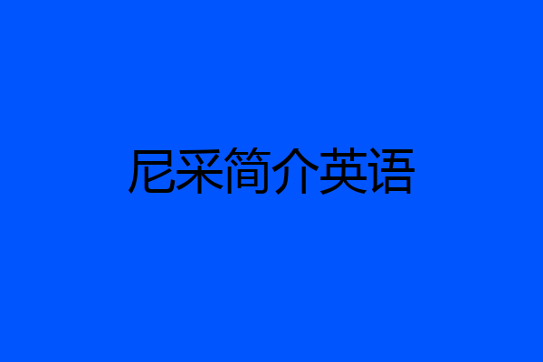 尼采简介英语