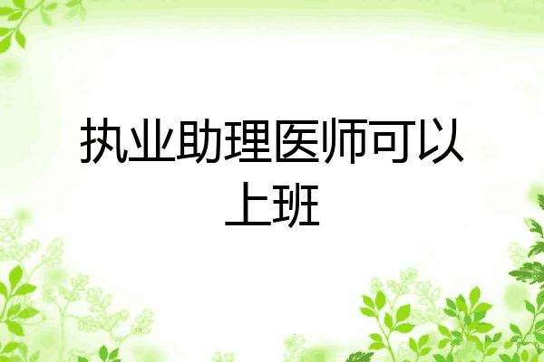 执业助理医师可以上班