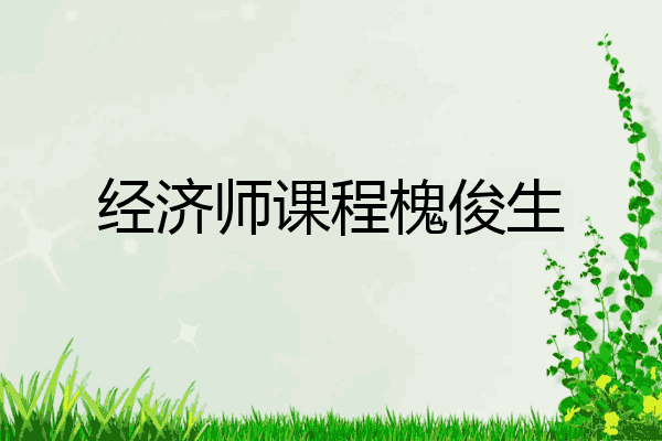 经济师课程槐俊生