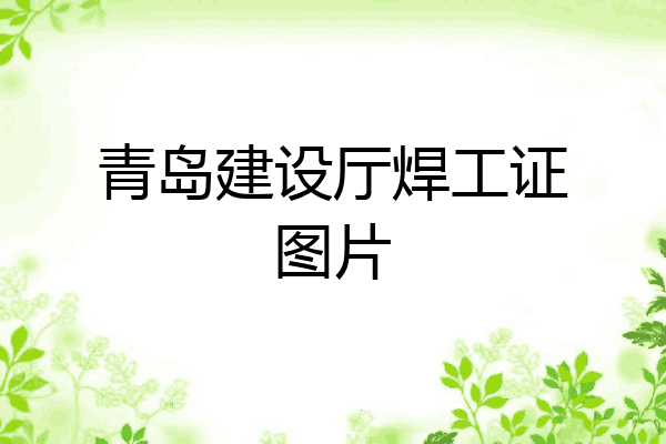 青岛建设厅焊工证图片