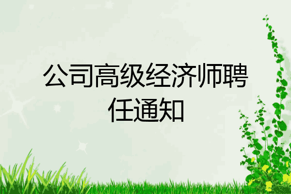 公司高级经济师聘任通知