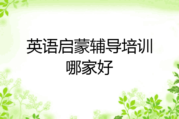 英语启蒙辅导培训哪家好