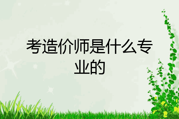 考造价师是什么专业的