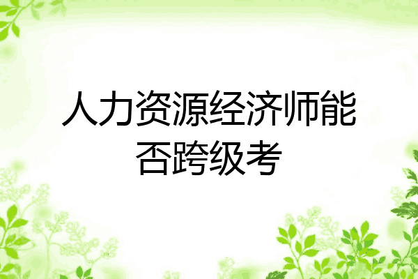 人力资源经济师能否跨级考