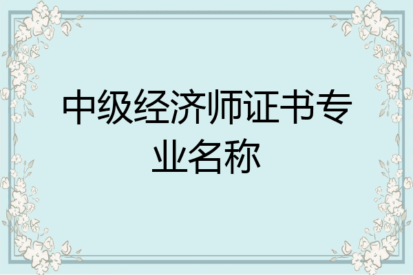 中级经济师证书专业名称