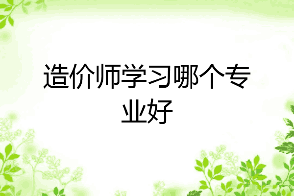 造价师学习哪个专业好