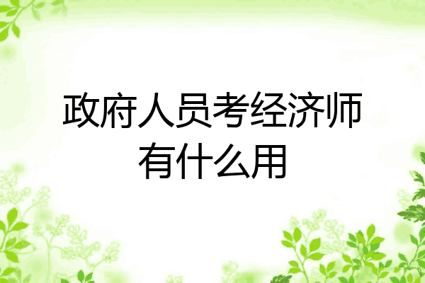 政府人员考经济师有什么用