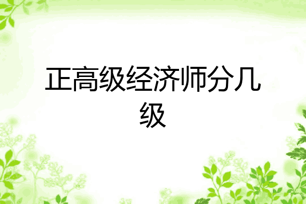 正高级经济师分几级