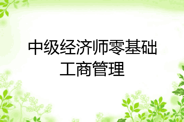中级经济师零基础工商管理