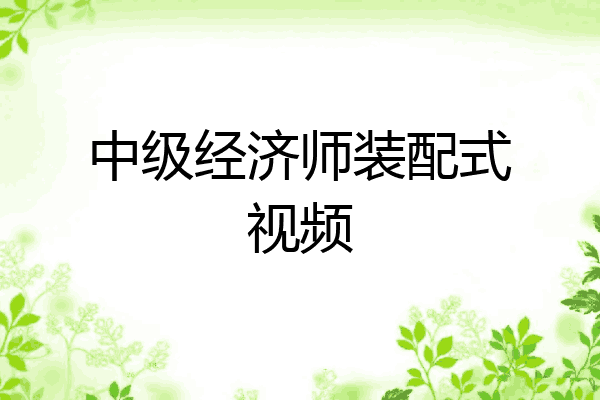 中级经济师装配式视频