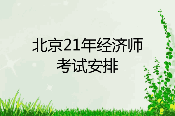 北京21年经济师考试安排