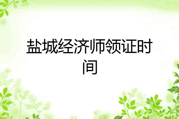 盐城经济师领证时间