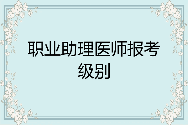 职业助理医师报考级别