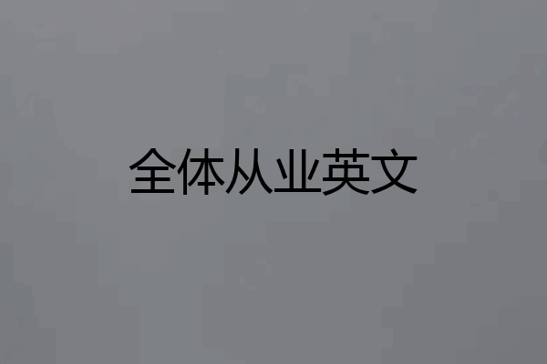 全体从业英文